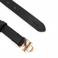 Cinturón de Piel con Hebilla con Monograma de Microesferas  CALVIN KLEIN