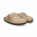 Zueco Hebilla Big+pelo Grass Cuero  BIRKENSTOCK