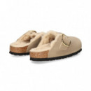 Zueco Hebilla Big+pelo Grass Cuero  BIRKENSTOCK