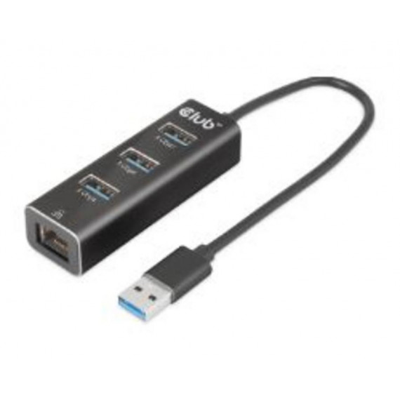 Hub CLUB 3D Usb-a a 3XUSB-A 3.0 con RJ45 Negro CSV-1430A