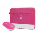 Funda y Ratón Inalámbrico PANTONE para Portátil 15.6" Rosa