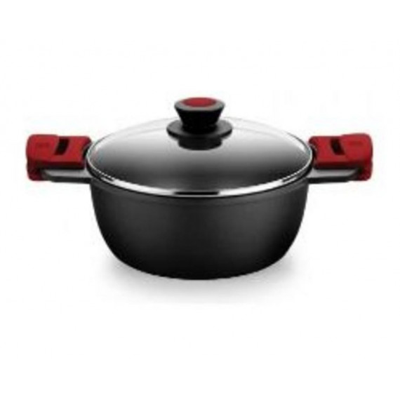 Cacerola Baja BRA Premiere 24 Cm con Tapa de Cristal