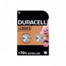 Pilas de Botón DURACELL Litio CR2025, Pack de 2