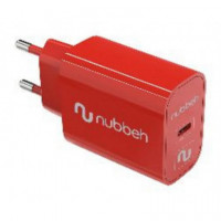 Cargador de Pared NUBBEH 1XUSB-C 25W Rojo (NBWALLCHCR25)