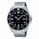 CASIO MDV-107D-1A1V – Reloj Diver de Acero Inoxidable Wr 200M con Bisel Negro