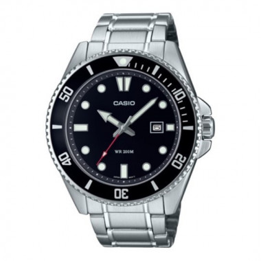 CASIO MDV-107D-1A1V – Reloj Diver de Acero Inoxidable Wr 200M con Bisel Negro