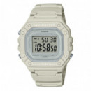 CASIO W-218HC-8A Reloj Digital Unisex Beige con Luz Led Wr 50M Estilo Minimalista