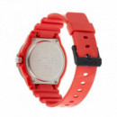 CASIO MRW-200HC-4BV Reloj Analógico para Hombre - Diseño Deportivo Rojo y Negro, Día y Fecha, Resistente Al Agua 100M