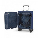 GABOL Trolley Maleta de Mano Pequeño con 4 Ruedas Poliester Zambia Azul Marino 55X38X20 Cm