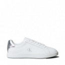 Zapatillas - Brooke de Piel con Lengüeta Plateada  CALVIN KLEIN