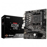 MSI Placa Base A520M-A Pro Socket AM4 3RD Gen 4000 G-SERIES/2X DDR4/1X HDMI/1X DVI-D/4X SATA/1X M.2/RAID/M-ATX