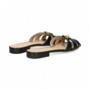 Pala Tiras con Logo Metal Piel Negro  LAUREN RALPH LAUREN