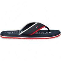 FLIP FLOP PIEL AZUL
