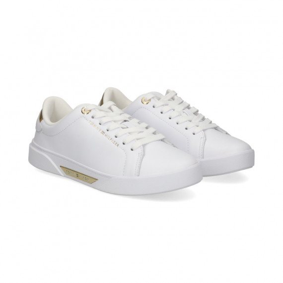 Talon Oro Deportivo Piel Blanco  TOMMY HILFIGER