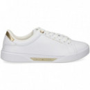 Talon Oro Deportivo Piel Blanco  TOMMY HILFIGER