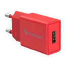 Cargador de Pared NUBBEH 1USB-A 10W Rojo