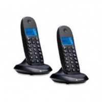 Teléfono Inalámbrico MOTOROLA C1002LB+ Pack Dúo Negro