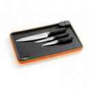 Set de Cuchillos BRA Efficient Pack 3 con Tabla de Cortar