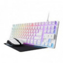 TRUST Gxt 794 Rytro Kit Gaming Teclado, Ratón y Alfombrilla Blanco