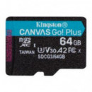 KINGSTON Canvas Go! Plus Tarjeta Microsdxc 64GB con Adaptador (SDCG3/64GB)