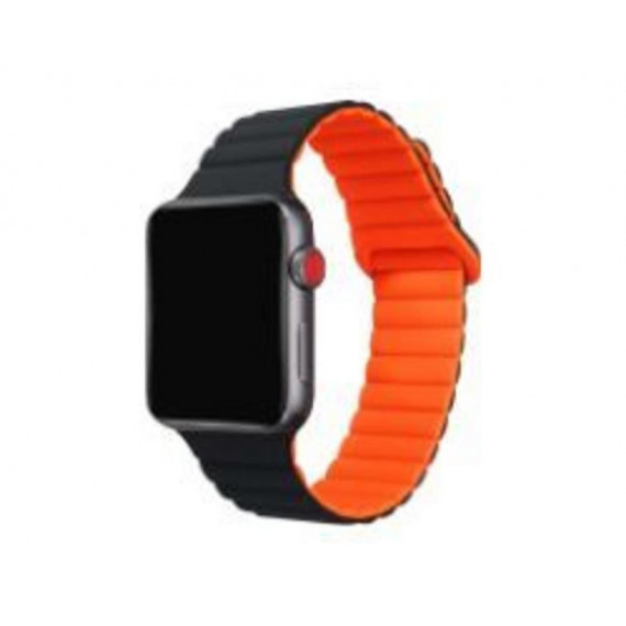 Correa CELLY Apple Watch 42/44/45MM Negro/naranja (wbandmagbkor)