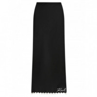 KARL LAGERFELD - Signature Scallop Beach Skirt - 999 - B1W46023/999