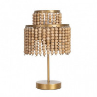 LAMPARA MESA NATURAL-ORO