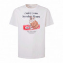 PEPE JEANS Camiseta Axel Tee Regular de Punto Liso PM509622-803