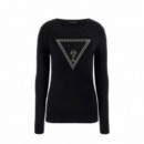 GUESS Jersey Negro W5RR39 Z2NQ2-JBLK