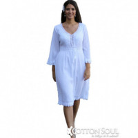 Vestido Algodon Sheryl Blanco COTTON SOUL