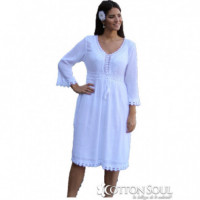 Vestido Algodon Sheryl Blanco COTTON SOUL