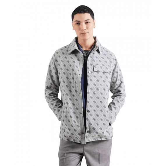 Monogram Shacket Blue 4G Logo Combo  GUESS