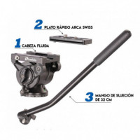 LEOFOTO Cabeza Fluida de Video BV-10