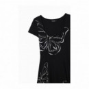 DESIGUAL Vestido Negro 24WWVK66-2000