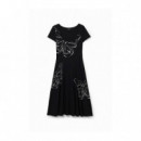 DESIGUAL Vestido Negro 24WWVK66-2000