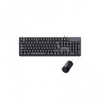 AQPROX Teclado + Raton con Cable MX245 USB 2.0 1000DPI Negro
