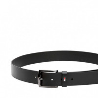 Cinturón Denton de Piel con Logo Esmaltado  TOMMY HILFIGER