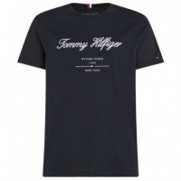 TOMMY HILFIGER - Script Logo Tee - DW5 - F|MW0MW33691/DW5
