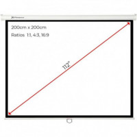 Pantalla Proyeccion PHOENIX Pared y Techo Manual 112 200X200