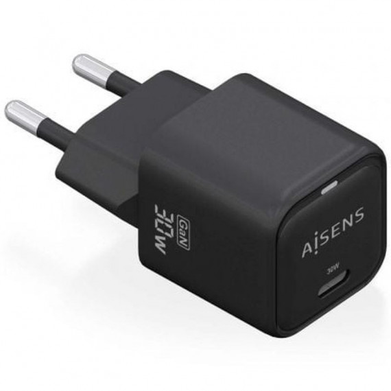AISENS Cargador Pared Gan 30W Usb-c Negro