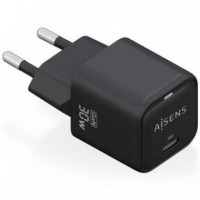 AISENS CARGADOR PARED GAN 30W USB-C NEGRO