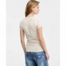 Camiseta Logotipo Triángulo Estampado Leo Corte Slim de GUESS