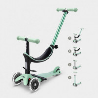 Patinete Mini 4EN1 Deluxe Menta con Led  M-CRO