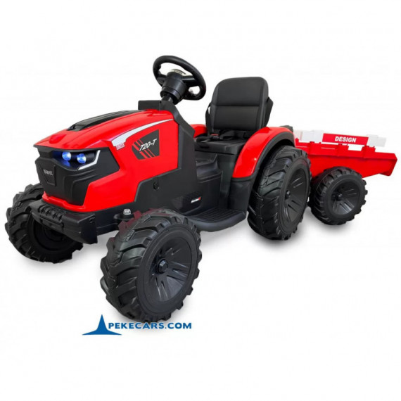 Tractor Peketrac 8100 24V Rojo C/remolque  PEKECARS