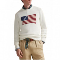 Polo RALPH LAUREN - Ls Cn Flag-long Sleeve-pullover - Deckwash White - 710718281009/DECKWASH White