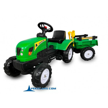 Tractor a Pedales con Remolque Verde  PEKECARS