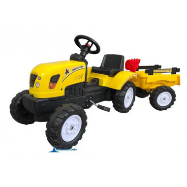 Tractor a Pedales con Remolque Amarillo  PEKECARS