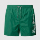 PEPE JEANS Bañador Logo Swimshort Verde PMB10419-778