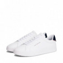 Zapatillas de Tenis en Piel con Logo  TOMMY HILFIGER