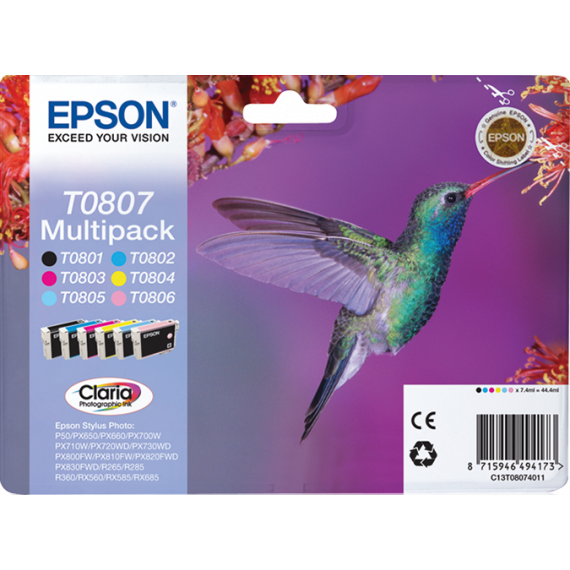 EPSON Cartucho Tinta T0807 Value Pack 6 Colores